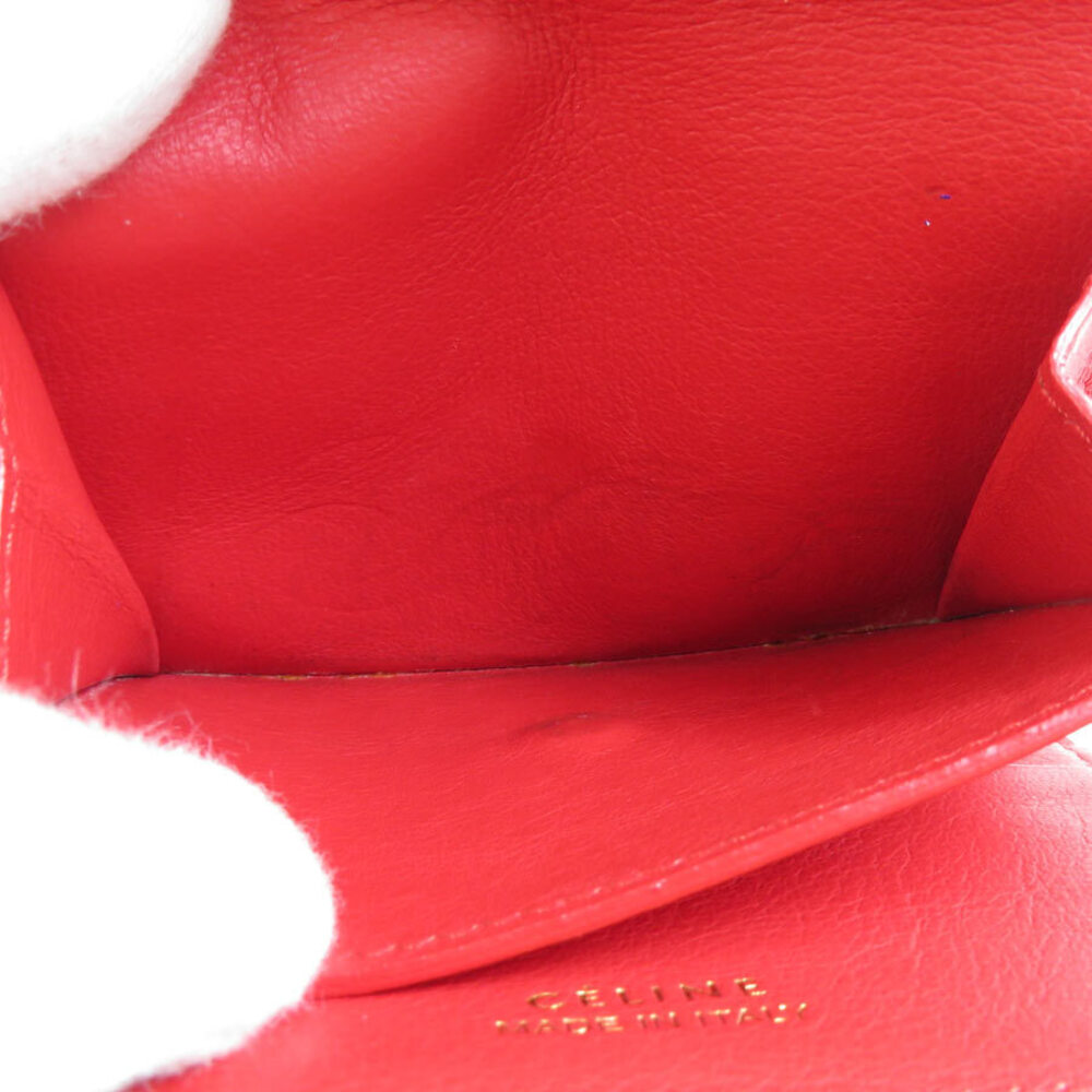 Celine Leather Red Wallet Function Multi Folded T… - image 4